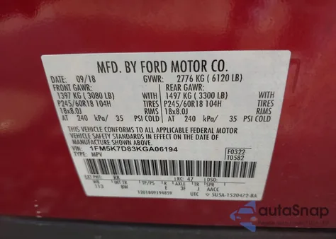 2019 Ford Explorer Xlt from USA, damaged, VIN 1FM5K7D83KGA06194